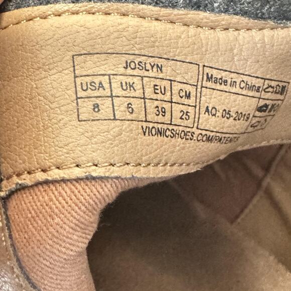 Vionic Boots Womens 8 Gray Brown Leather Joslyn Weather Resistant Ankle Booties - Picture 10 of 11